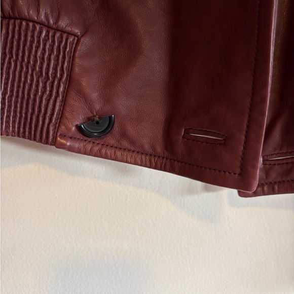 J. Crew Collection Leather Jacket oxblood - sz 10 - Picture 3 of 7